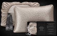 Load image into Gallery viewer, Satin Baby Pink Leopard Travel SlipOver PillowCase - Launching in July